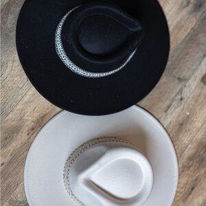 Black and Cream Fedora Hats